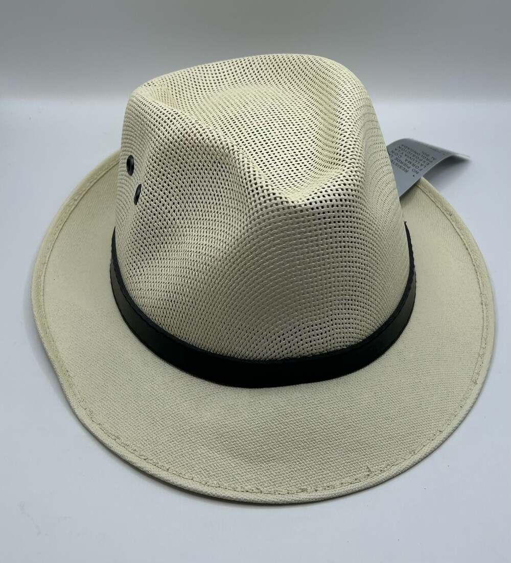 Madalais Woven Straw Fedora Sun Hat, Size Medium